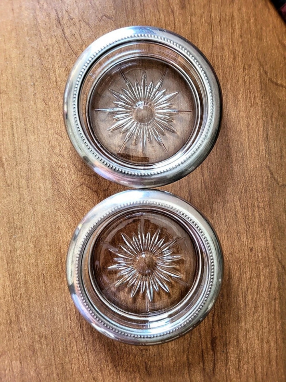 Clear & Silver Geometric Glass Starburst Serveware Set